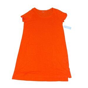 Eileen Fisher Hemp Organic Cotton Twist T-Shirt Dress Orange Size Large Minimal